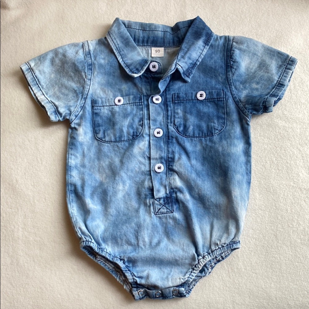 Blue Denim Baby Romper